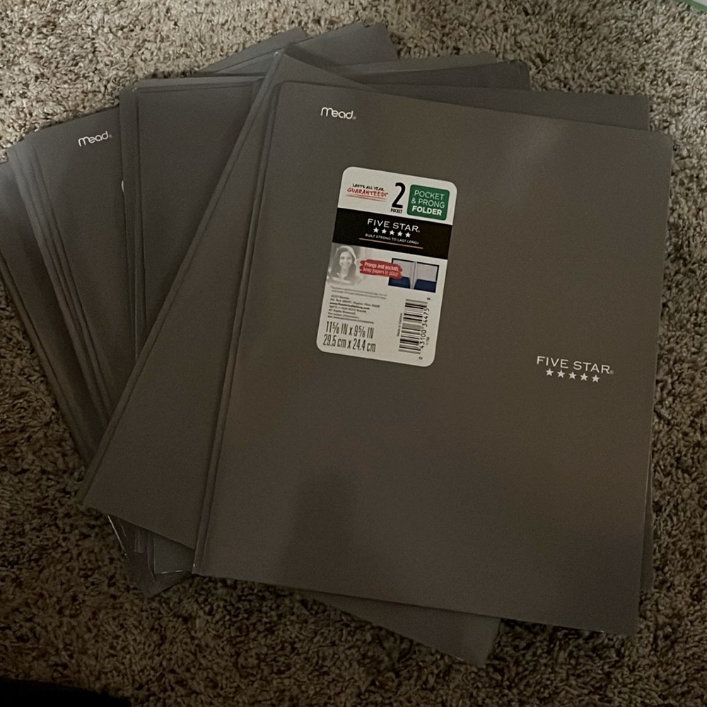 Set of 13 2 pocket & prong folders. All new